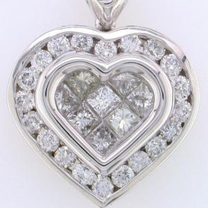 Diamond Invisible Set Pendant .82TDW 18KT White